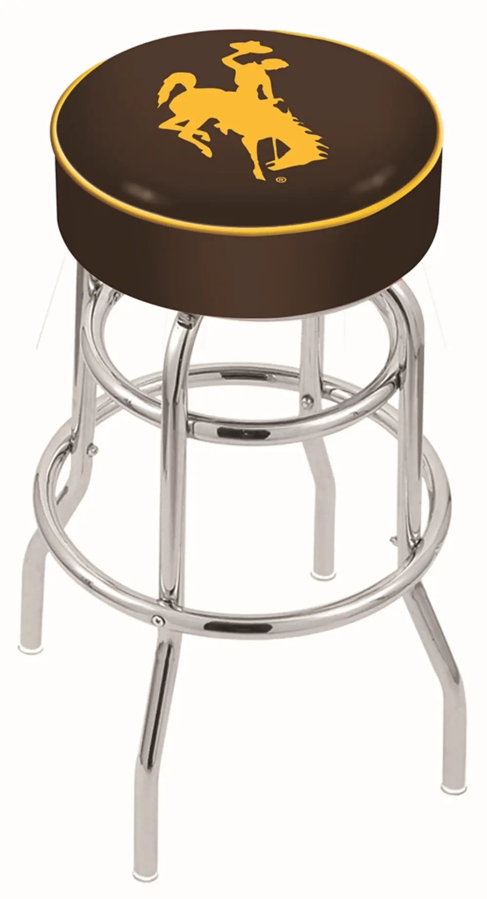25 Inch Double Ring Swivel Counter Stool - University of Wyoming-1