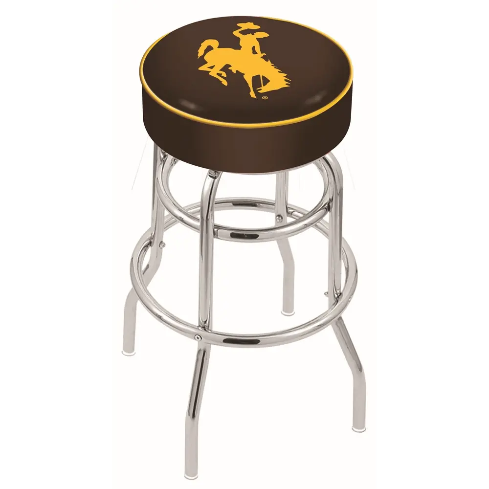 25 Inch Double Ring Swivel Counter Stool - University of Wyoming-1