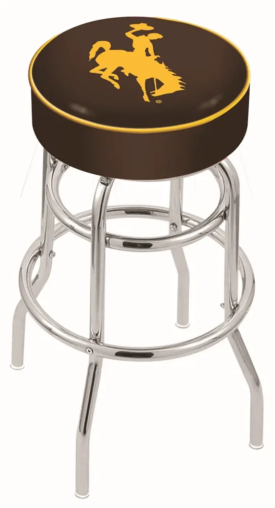 30 Inch Double Ring Swivel Bar Stool - University of Wyoming