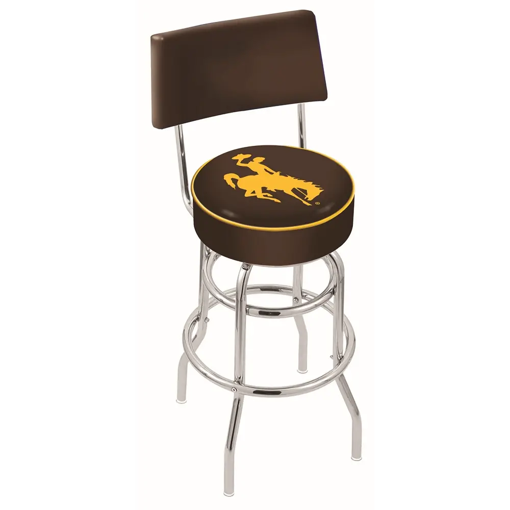 25 Inch Back Rest Swivel Counter Stool - Univerity of Wyoming-1