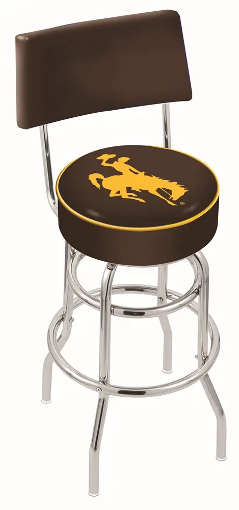 30 Inch Back Rest Swivel Bar Stool - University of Wyoming