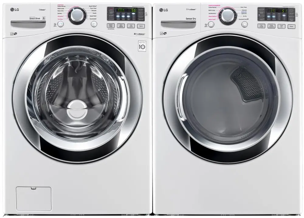 KIT LG Front Load Washer and Ultra-Large Capacity Dryer Set - White Electric-1