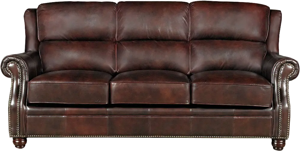 Classic Traditional Brown Leather Sofa - Novara-1