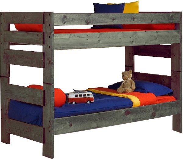 Bunk Beds Trendwood Furniture Rc Willey Rustic Driftwood Gray Twin Over Bunk Bed Fort