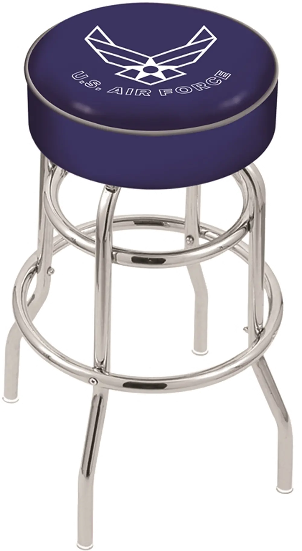 Chrome Double Ring Swivel Counter Height Stool - US Air Force-1