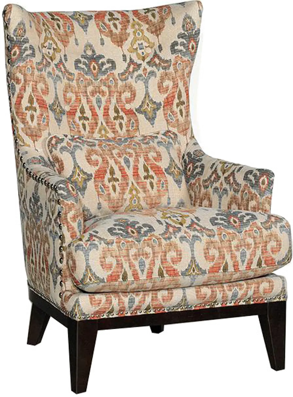 Traditional Sand Pattern Wingback Chair - Silver Lake-1