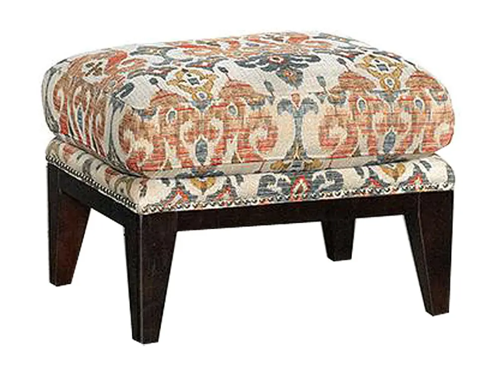 Silver Lake Sand Patterned Upholstered Traditional Ottoman-1