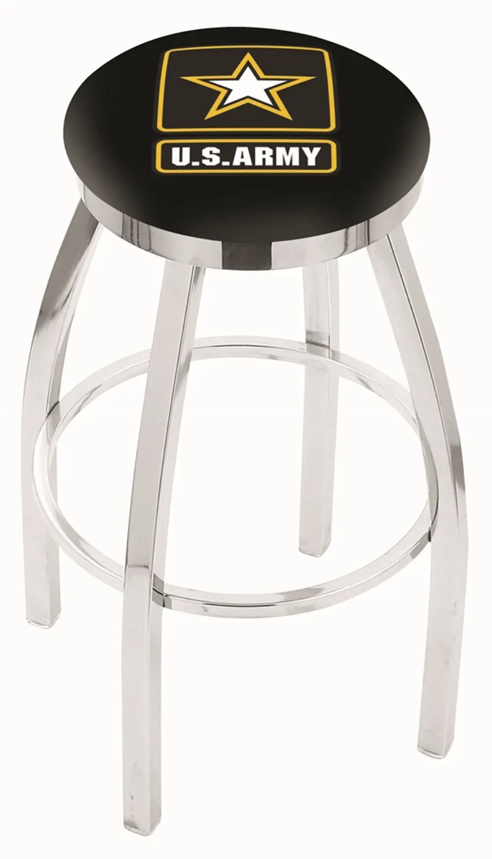 Chrome 25 Inch Swivel Counter Stool - US Army-1