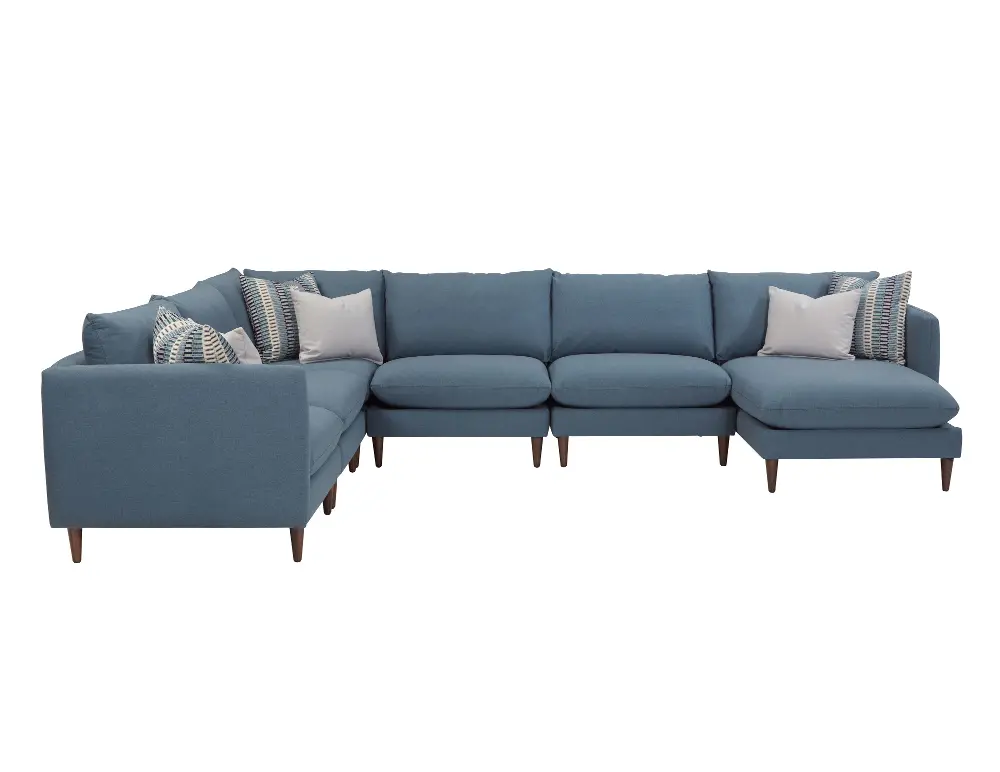 6PC/304/BALTIC/OPT1 Blue Casual Modern 6 Piece Sectional - Melbourne-1
