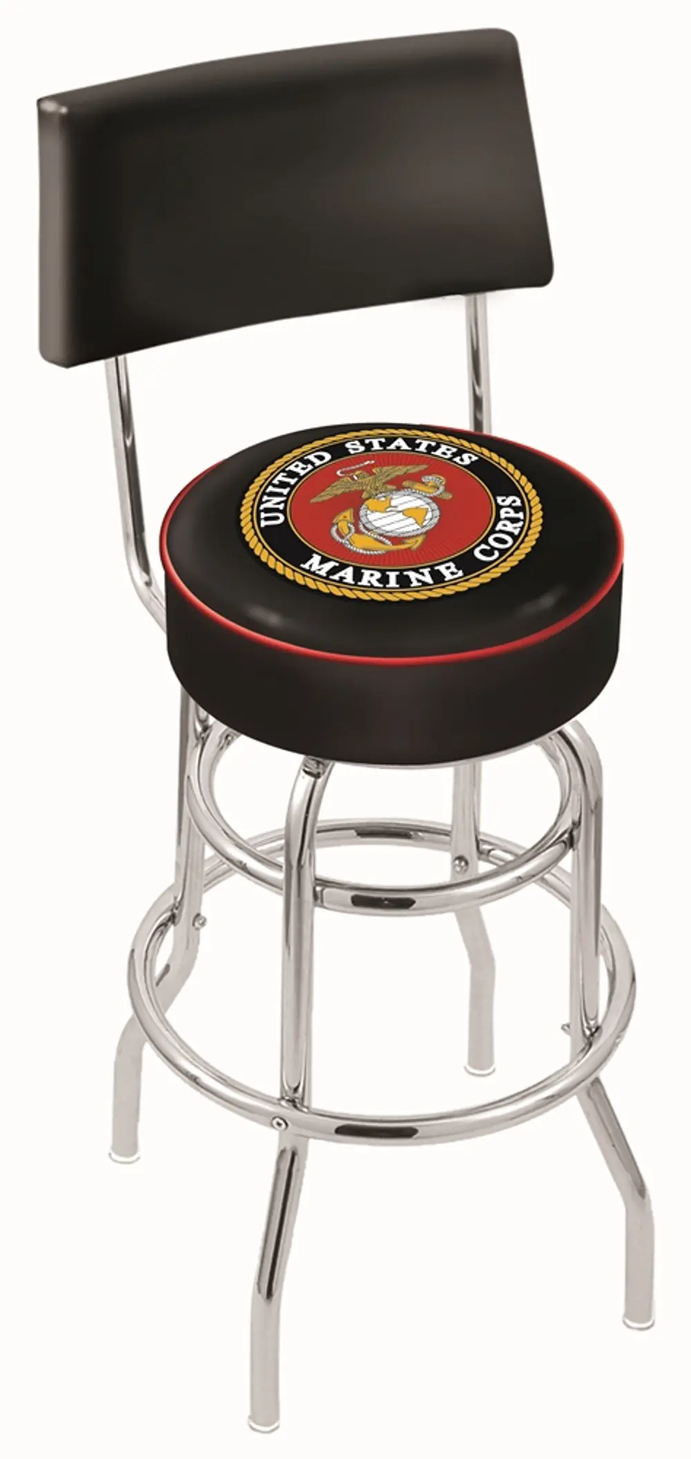 25 Inch Back Rest Swivel Counter Stool - US Marines-1