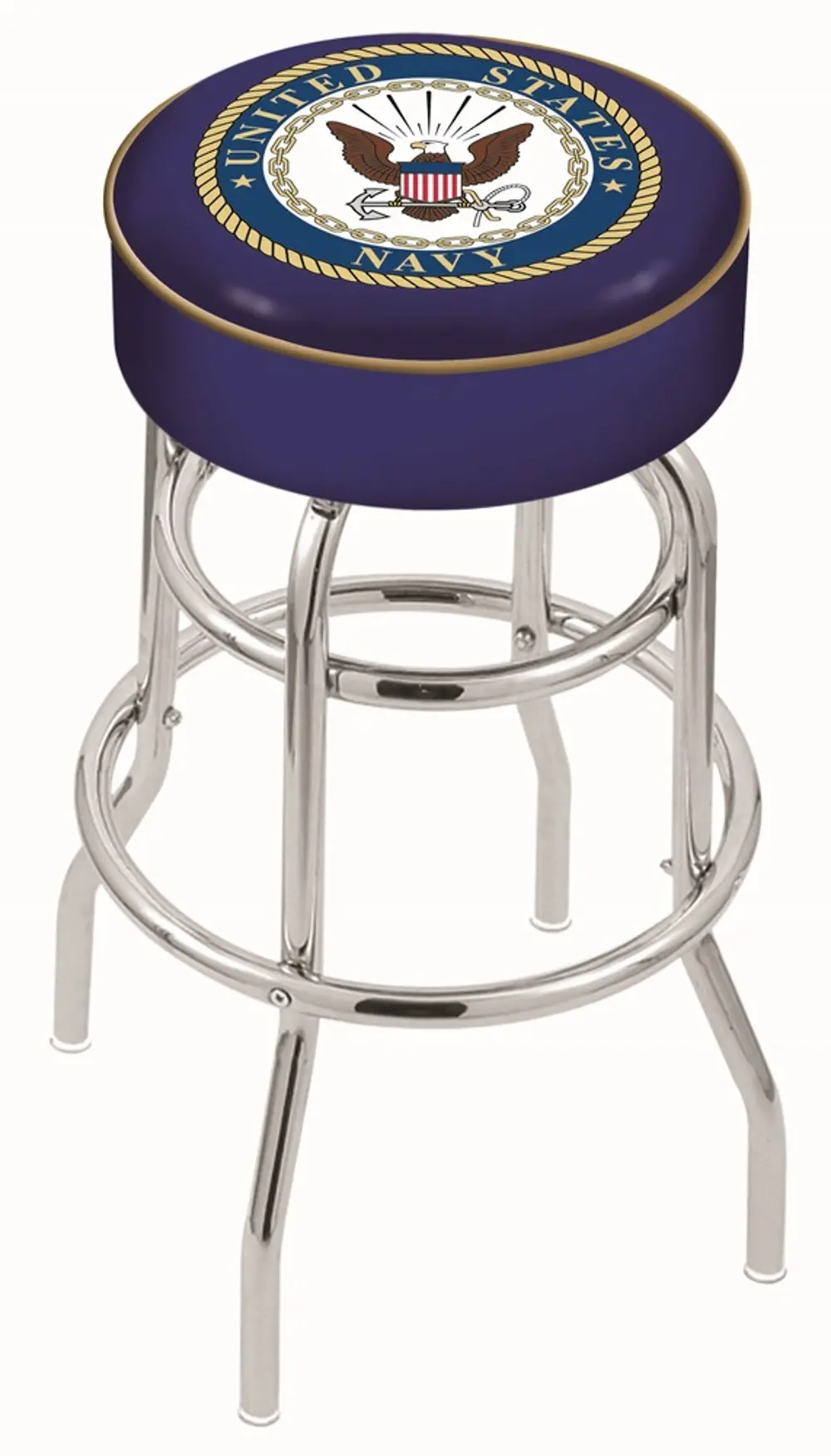 25 Inch Double Ring Swivel Counter Stool - US Navy-1
