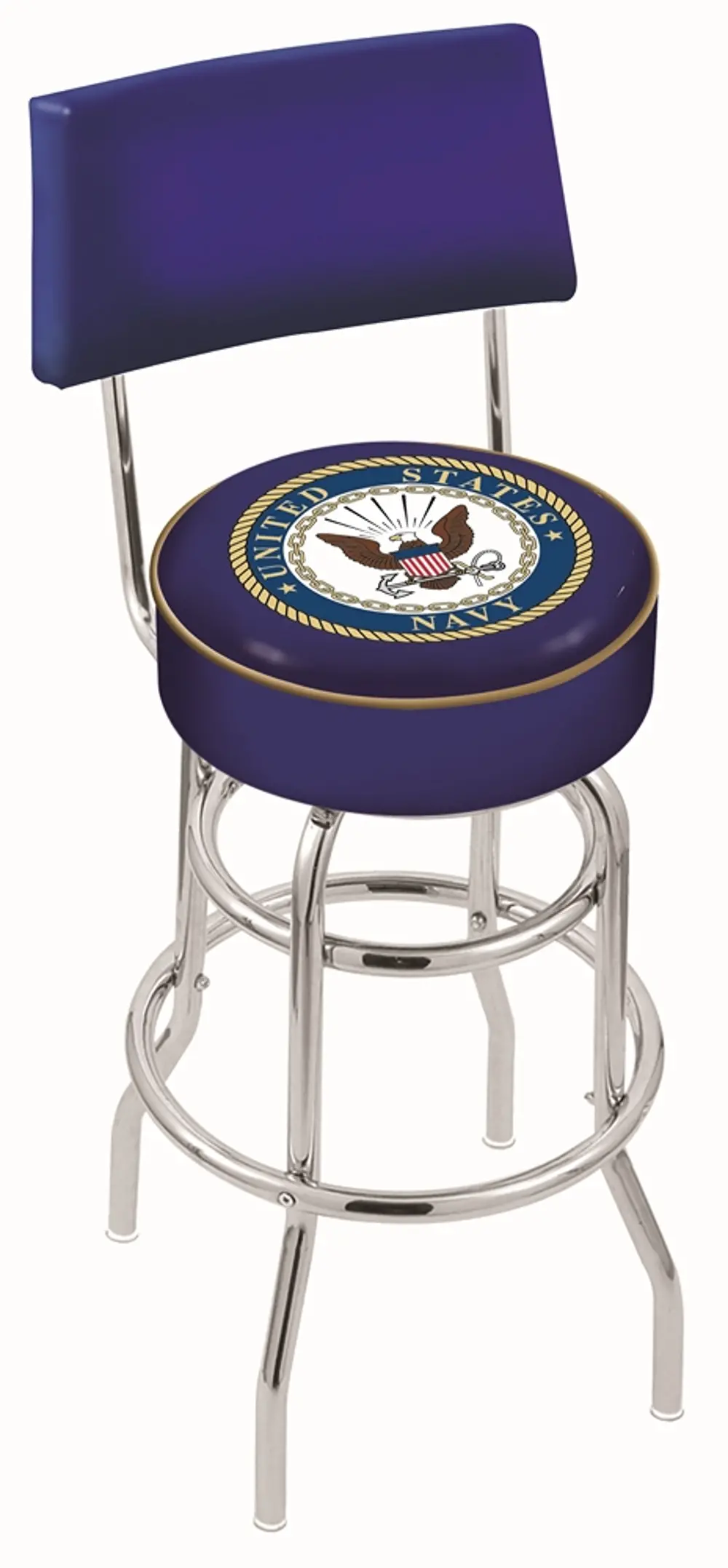 25 Inch Back Rest Swivel Counter Stool - US Navy-1