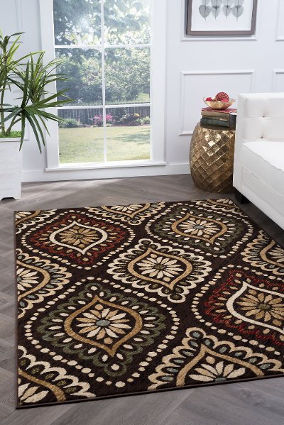 3 Piece Set Brown Red Green Area Rug Laguna Rc Willey Lgn5008 Set3 3 Piece Set Brown Red Green Area Rug Laguna