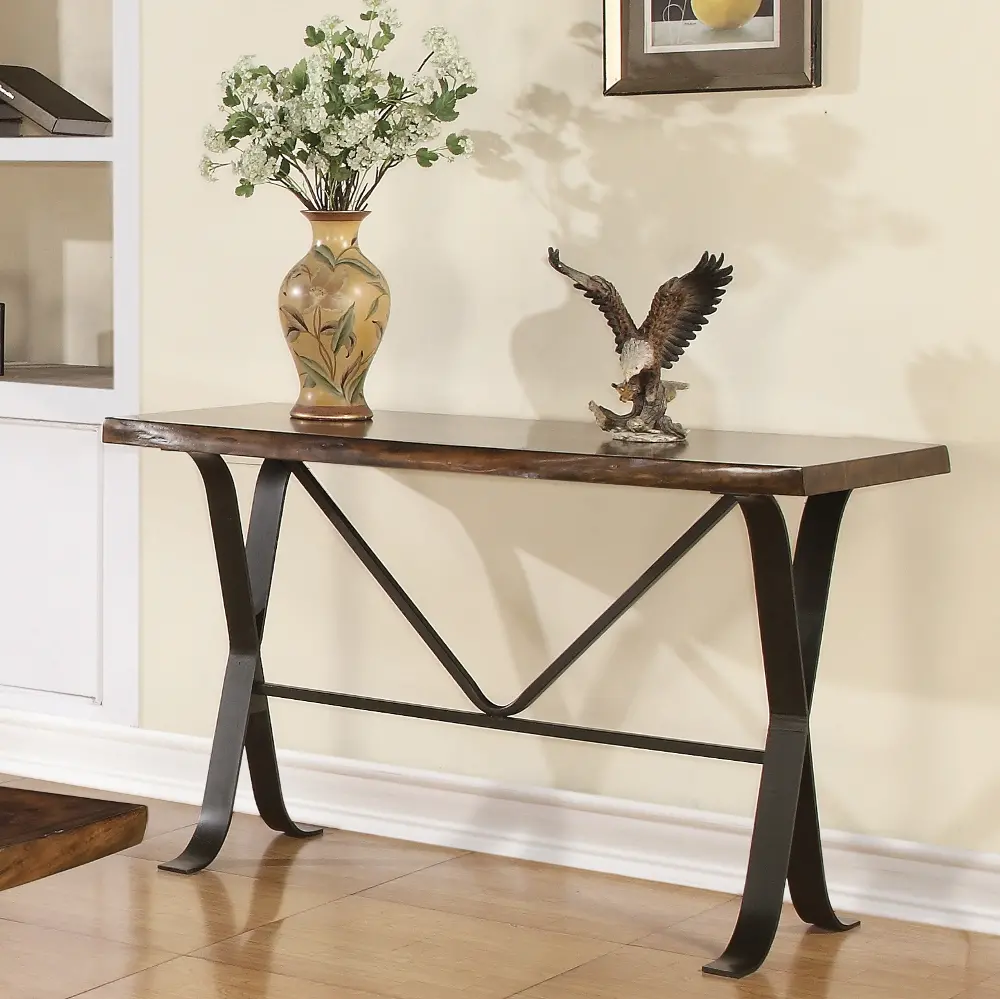 Rustic Hickory Sofa Table - Boulder Collection-1