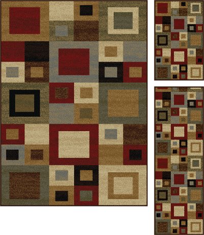3 Piece Set Red Gray Blue Beige Area Rug Elegance Rc Willey Elg5410 Set3 3 Piece Set Red Gray Blue Beige Area Rug Elegance