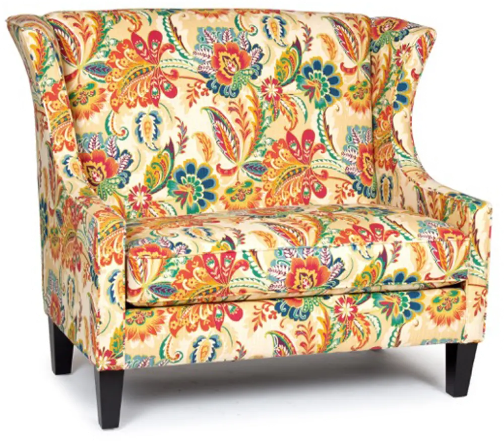 Multi Color Floral Wing Settee - Ayers-1