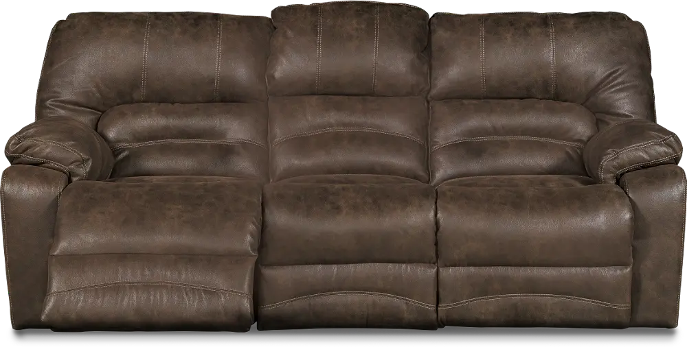 Chocolate Brown Microfiber Reclining Sofa - Legacy-1