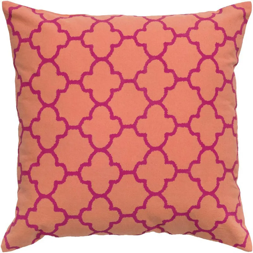 Orange and Pink 18 Inch Throw Pillow-1