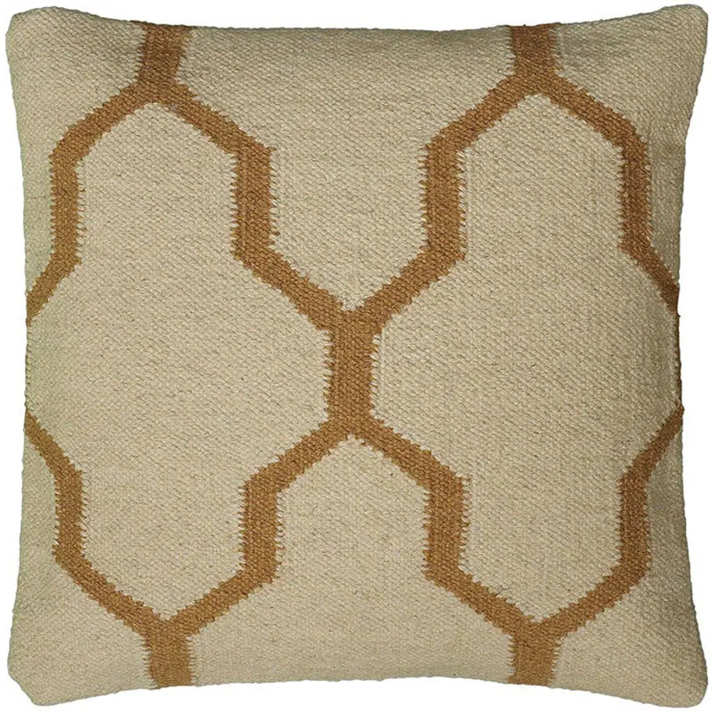 Beige and Natural 18 Inch Throw Pillow-1