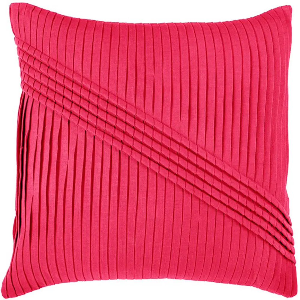 Pink Pleated 22 Inch Throw Pillow-1