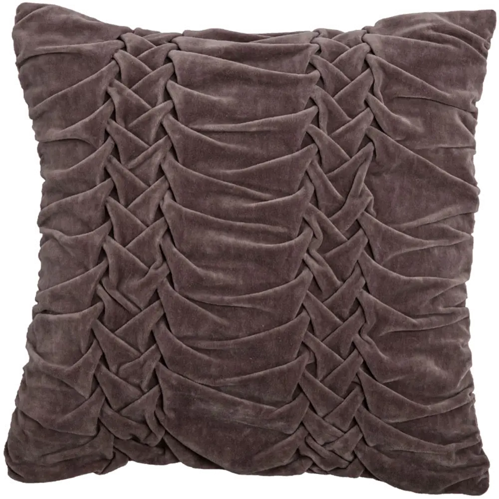 Dark Taupe Embroidered 18 Inch Throw Pillow-1