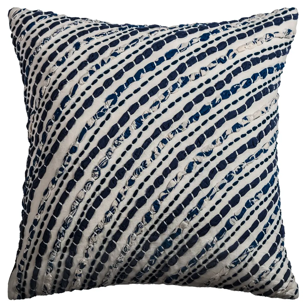 White and Blue 30s Style Throw Pillow-1