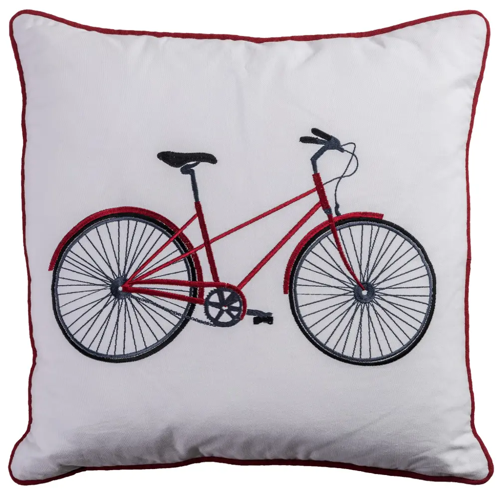 Red Bicycle Throw Pillow-1