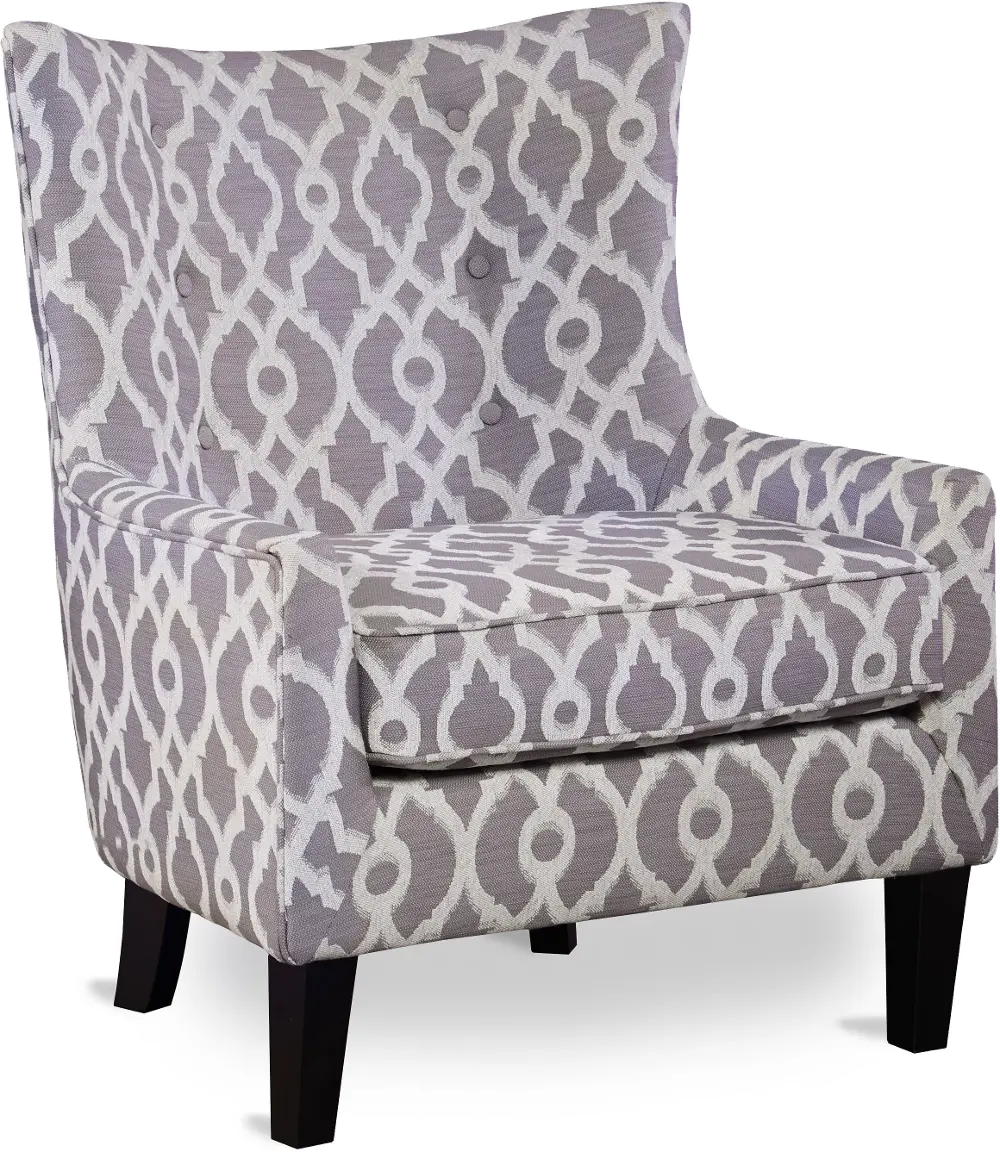 Contemporary Pewter Lattice Accent Chair - Tamara-1