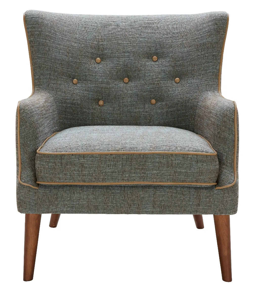Teal and Brown Transitional Accent Chair - Avanti-1