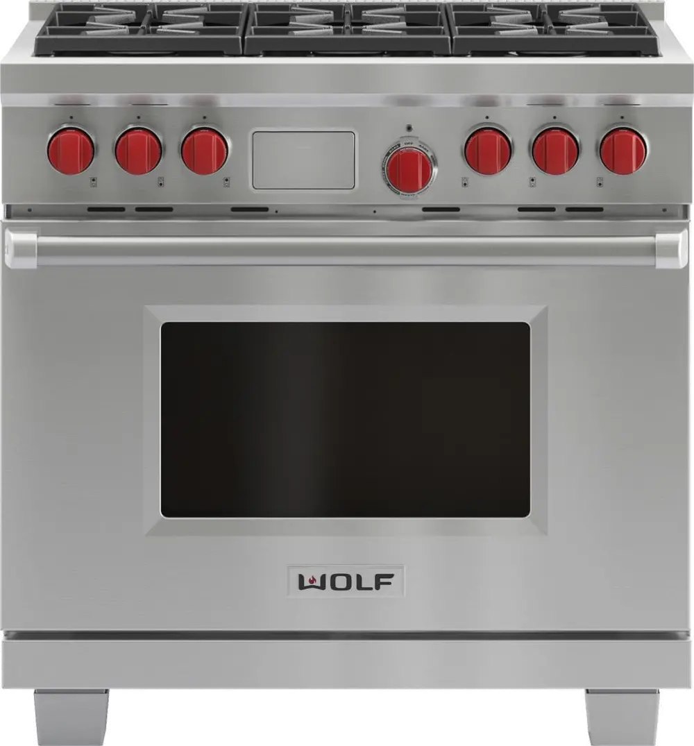 DF366 Wolf 36 Inch Dual Fuel Range - Stainless Steel-1