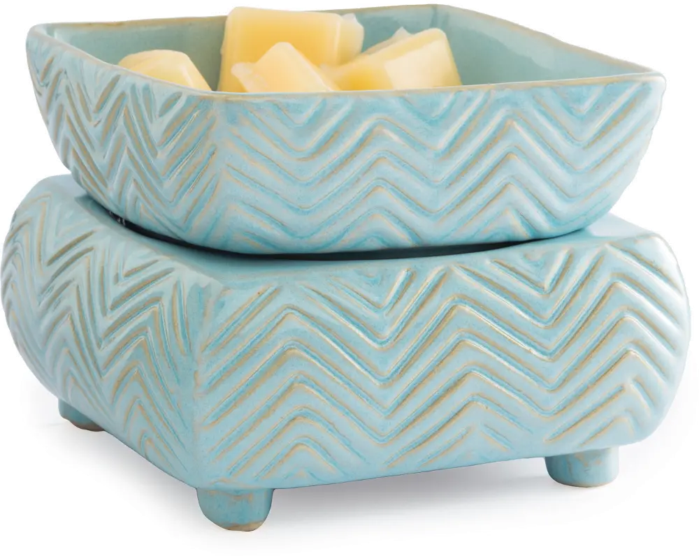 Sky Blue Chevron 2-in-1 Fragrance Warmer - Candle Warmers-1