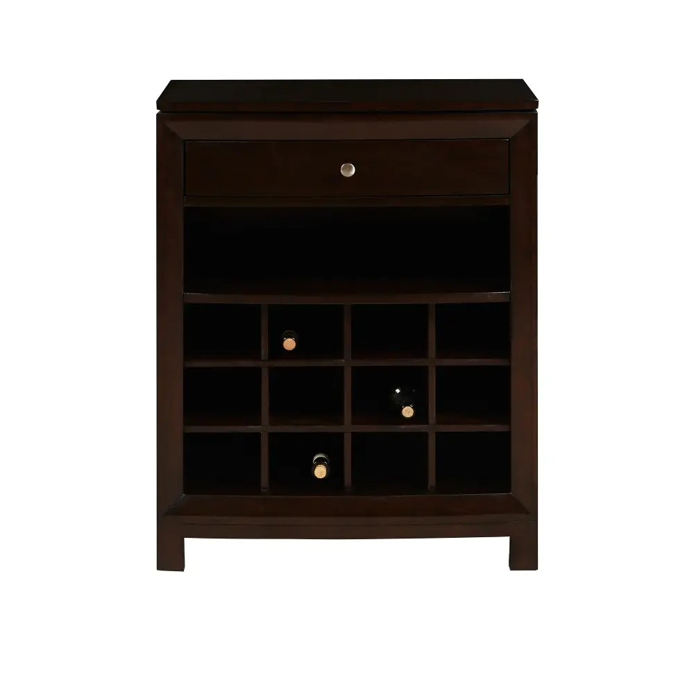 Dark Wood Open Wine Cabinet-1