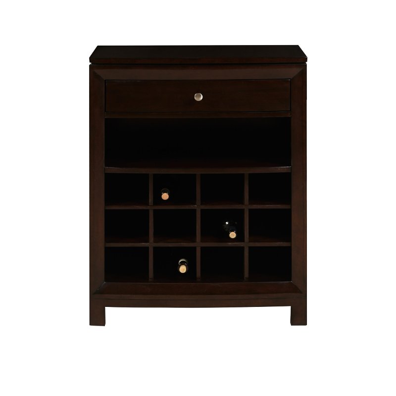 Dark Wood Open Wine Cabinet Rc Willey Furniture Dark Wood Open Wine Cabinet