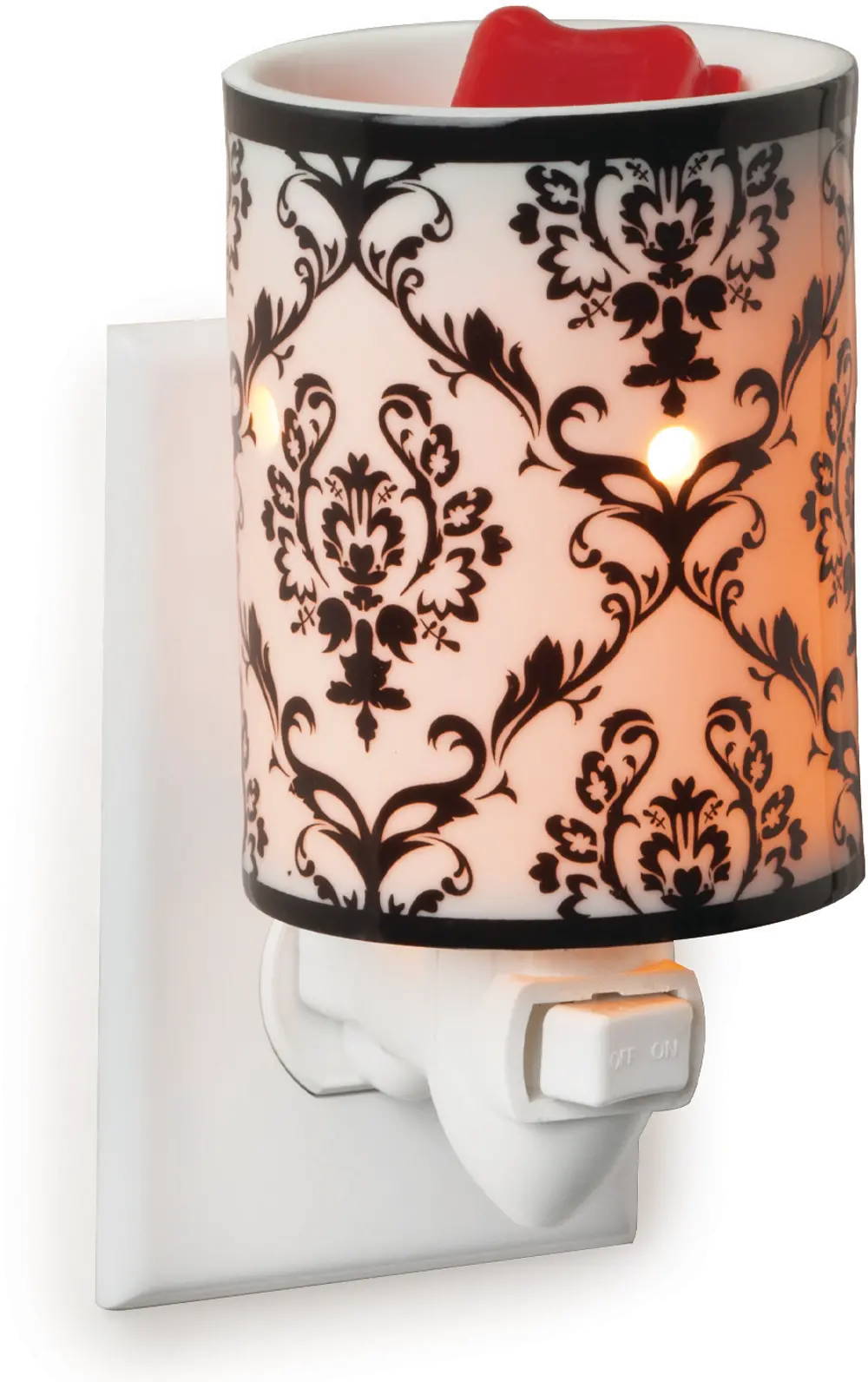 Black and White Damask Pluggable Fragrance Warmer - Candle Warmers-1