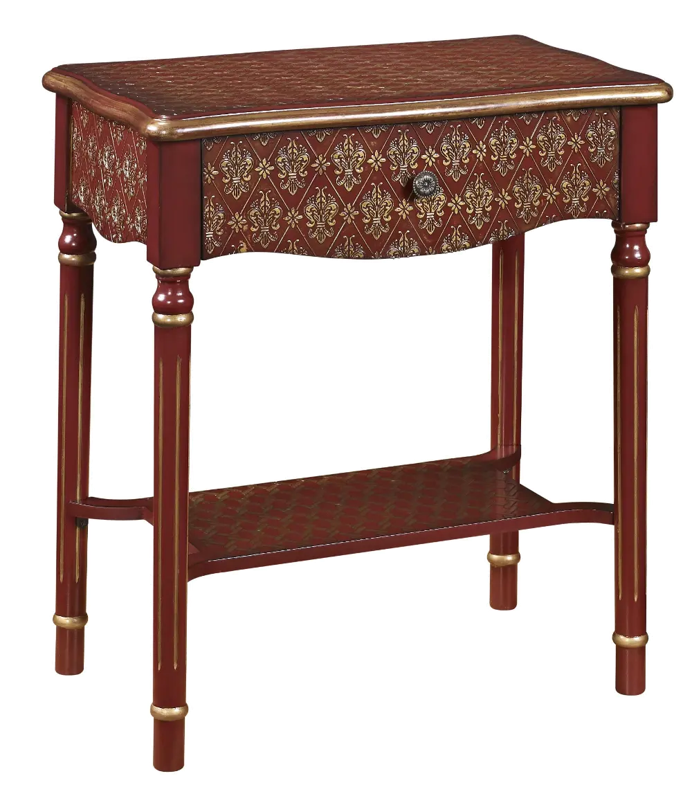 Red and Gold Accent Table-1