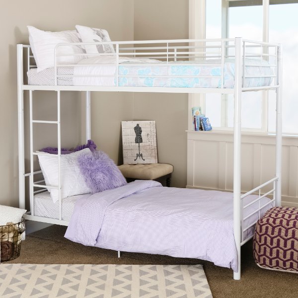 Bunk Beds Furniture Rc Willey White Metal Twin Over Bunk Bed