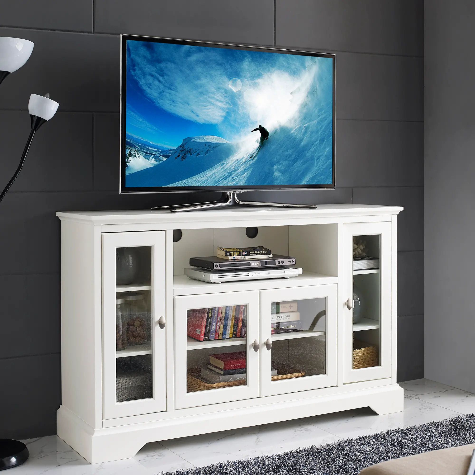 Photos - Mount/Stand Walker Edison White Wood TV Stand -  W52C32WH 
