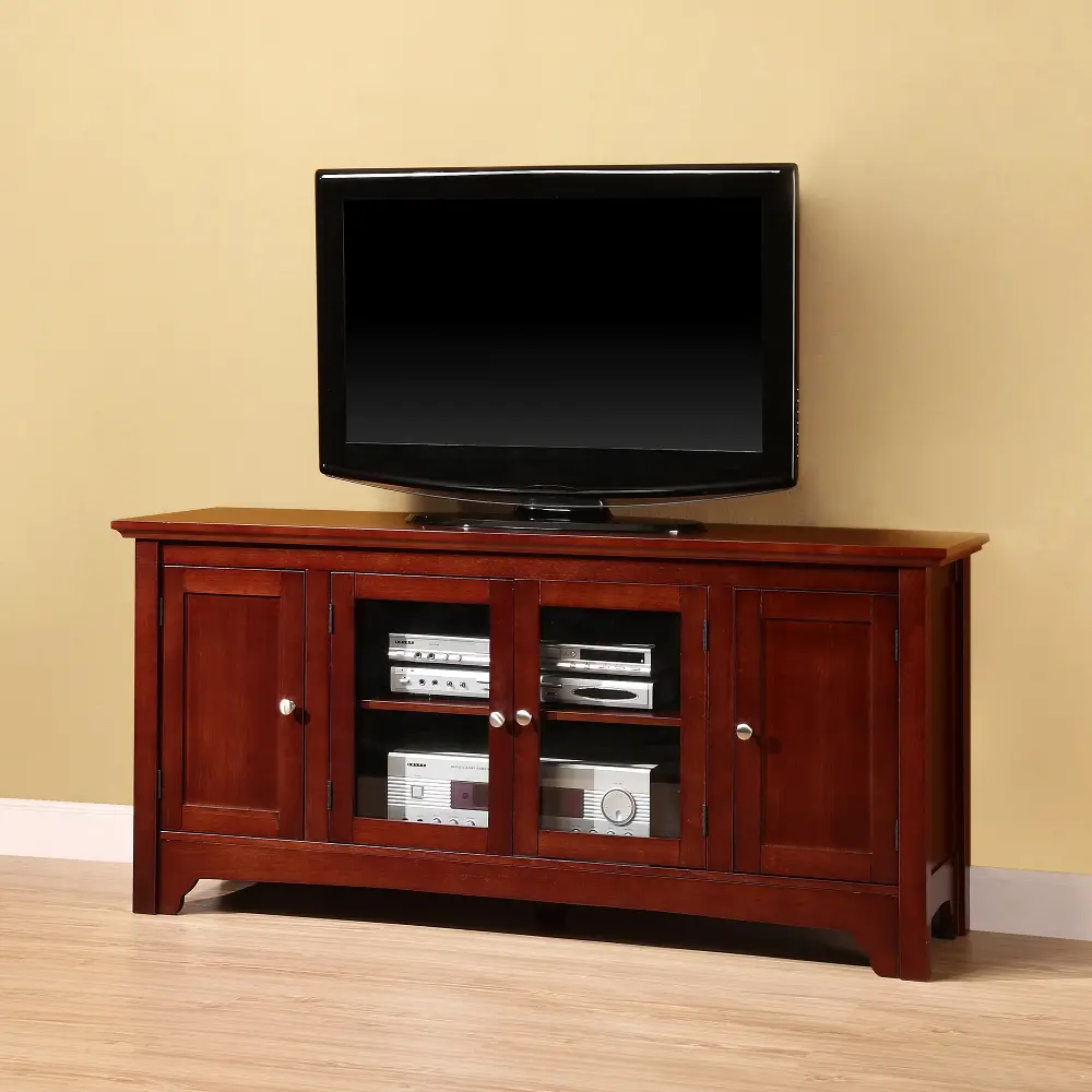 W52C4DOWB Brown Wood TV Stand (52 Inch)-1