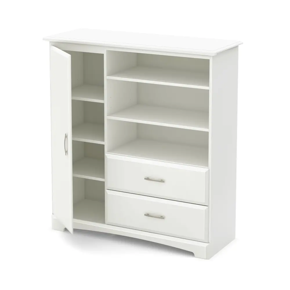 9018045 White Armoire with Drawers - Callesto -1