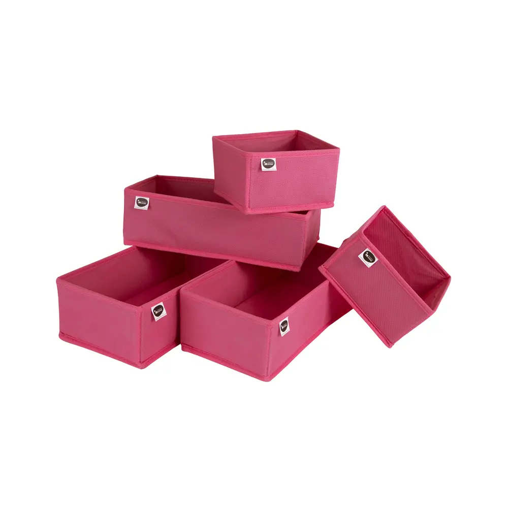 8999953 Pink Canvas Drawer Organizers (5 Pack) - Storit-1