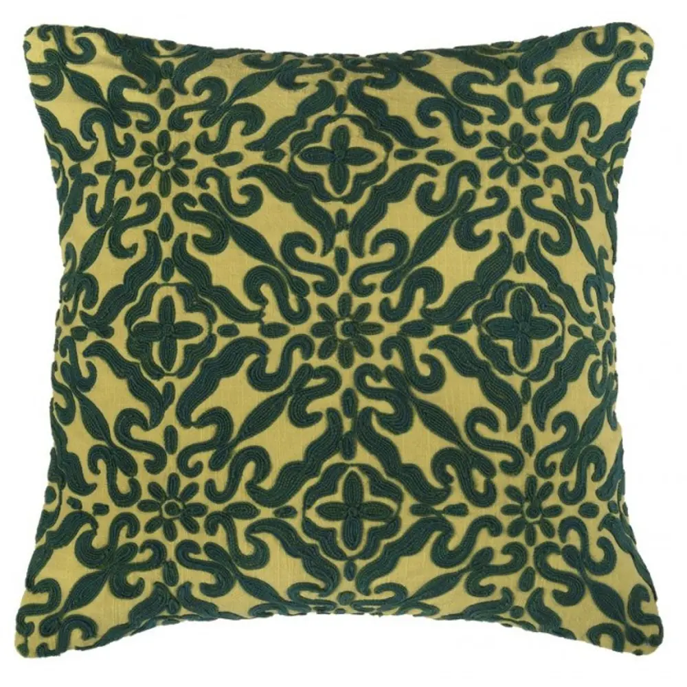 Yellow and Green 18 Inch Throw Pillow-1