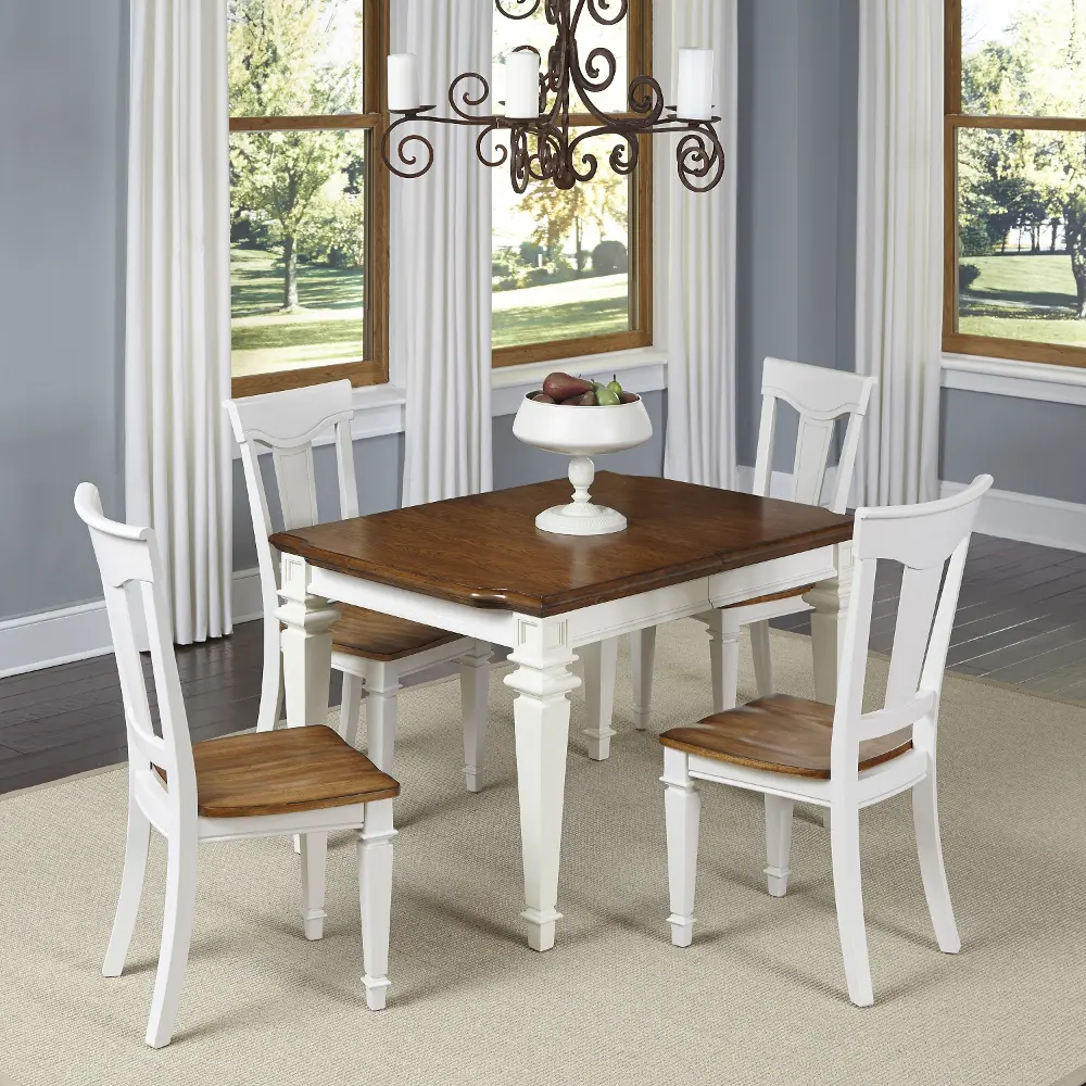 5002-348 5 Piece Dining Set - Traditional Americana White -1