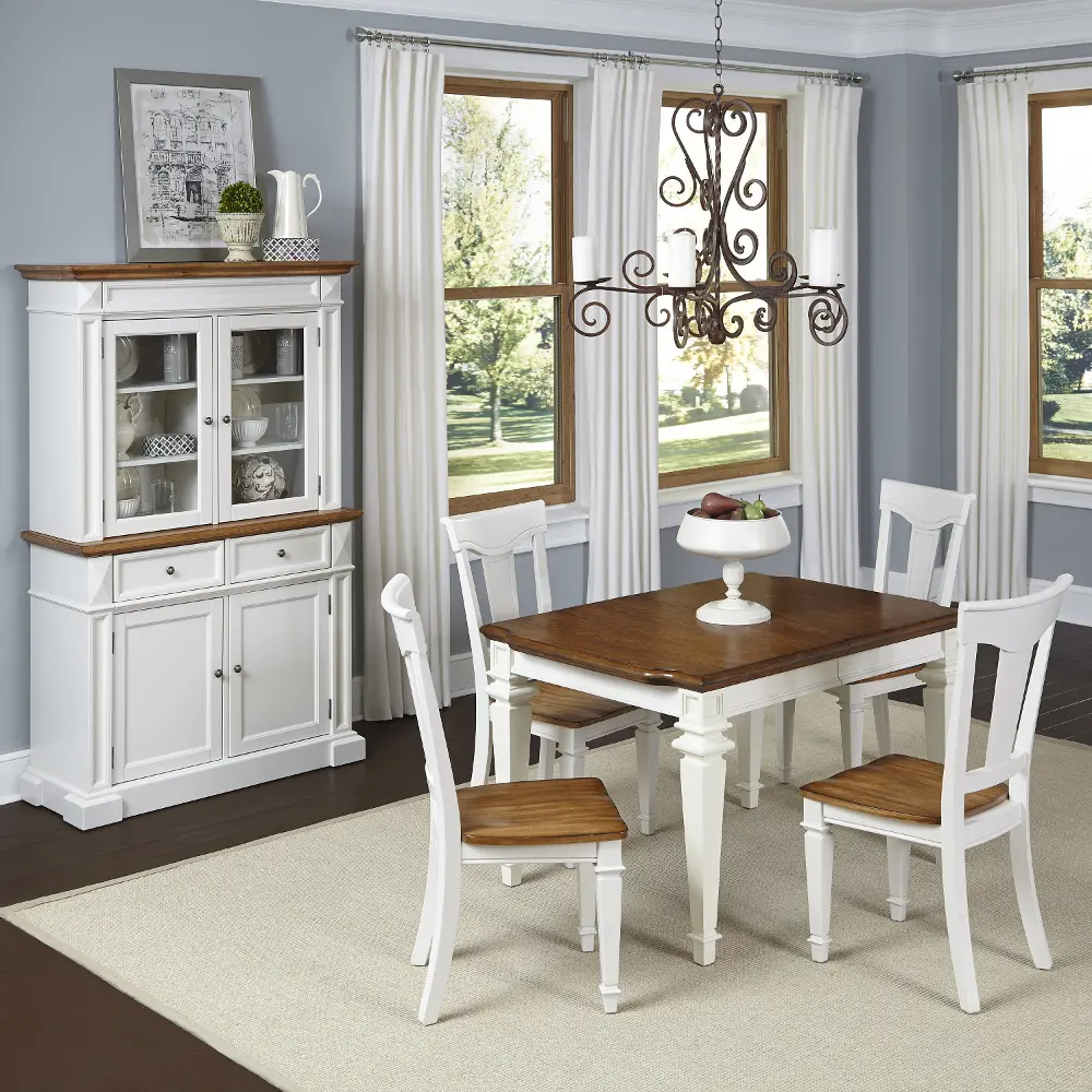 5002-3487 5 Piece Dining Set - Americana White with Buffet and Hutch-1
