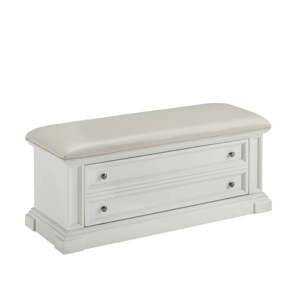 5002-26 White Upholstered Storage Bench - Americana -1