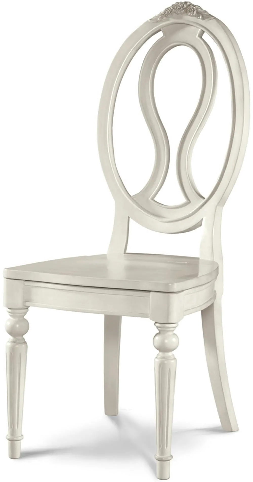 Traditional Lace White Chair with Storage Seat - Gabriella -1