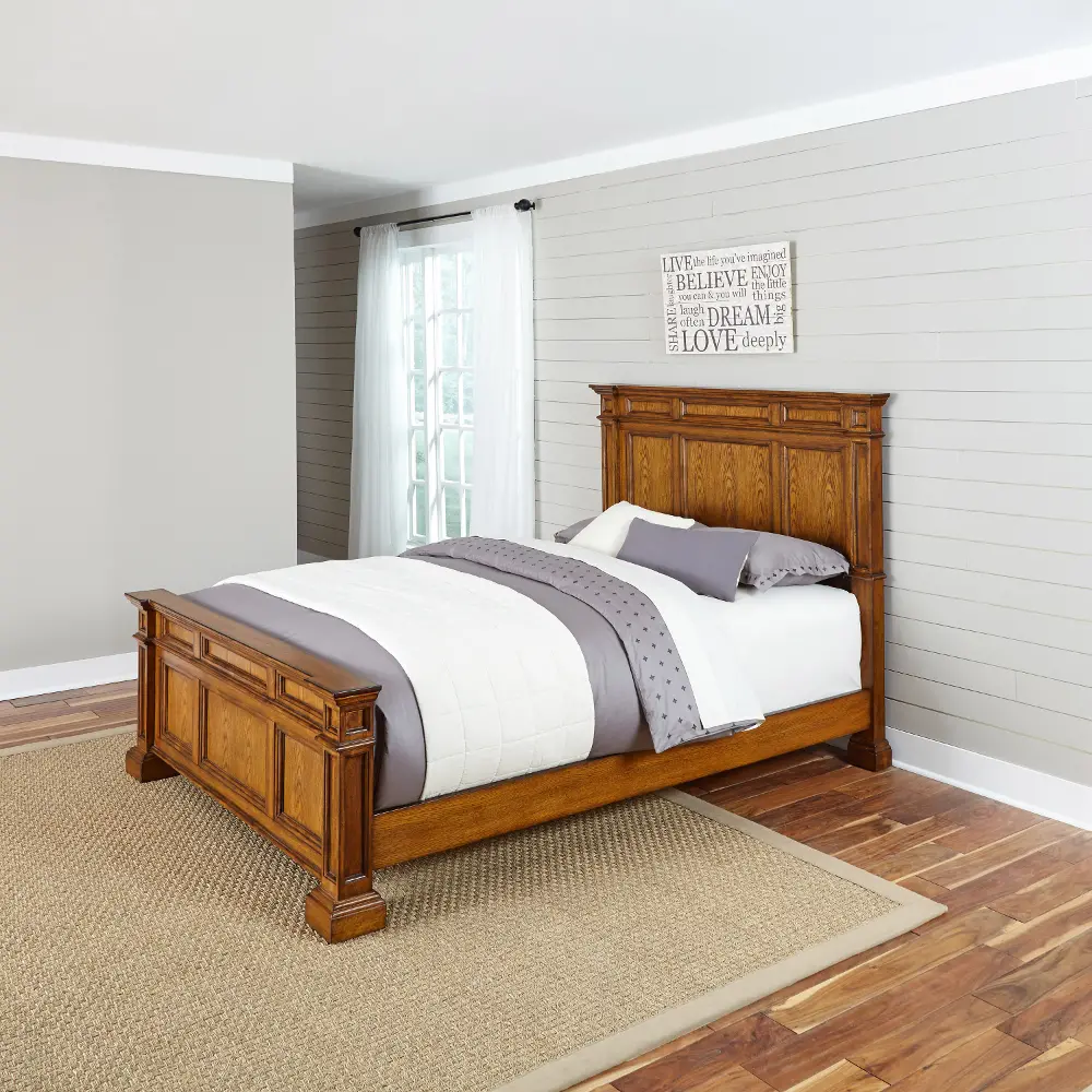 5004-500 Classic Oak Queen Bed - Americana -1