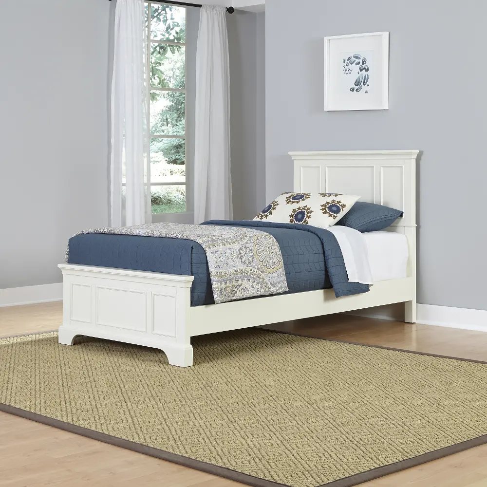 5530-400 White Twin Bed - Naples -1