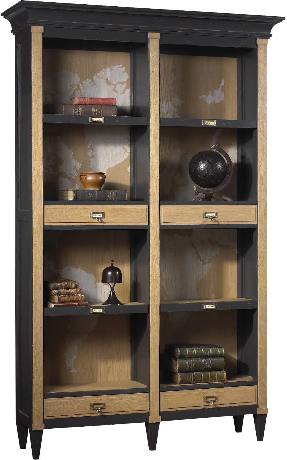 Oak and Charcoal Two Tone Open Bibliotheque - Parc-1