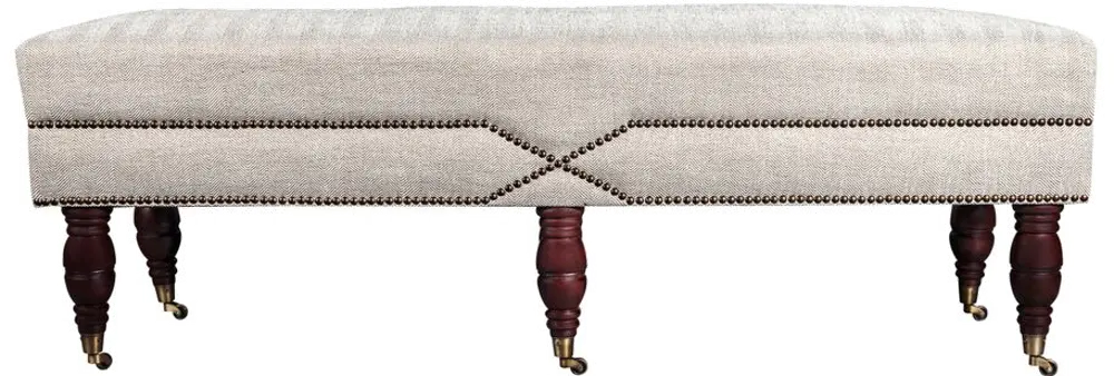 Stratford Cream Upholstered Bench-1