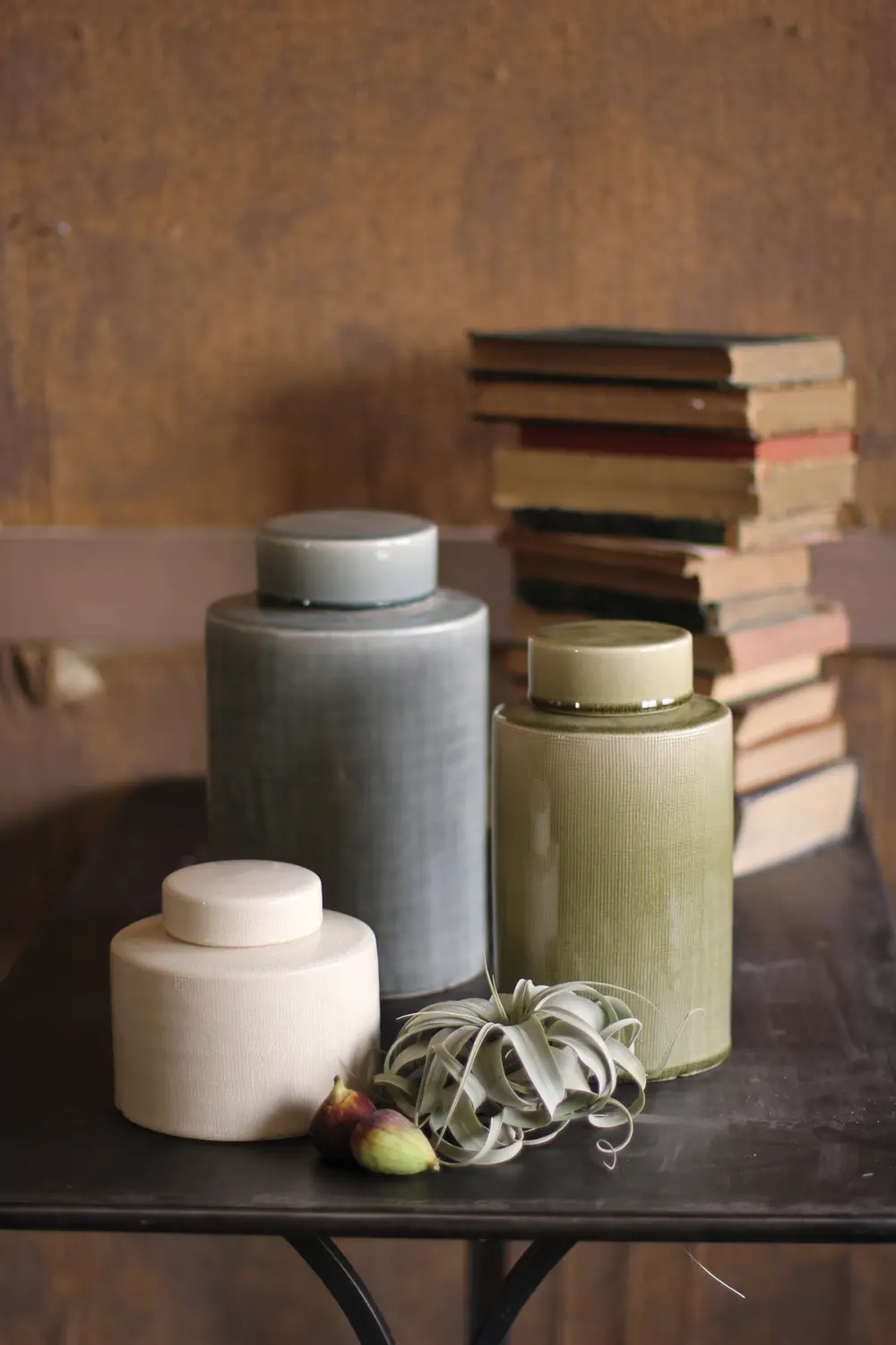 10 Inch Green Ceramic Canister-1